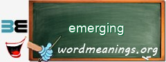 WordMeaning blackboard for emerging